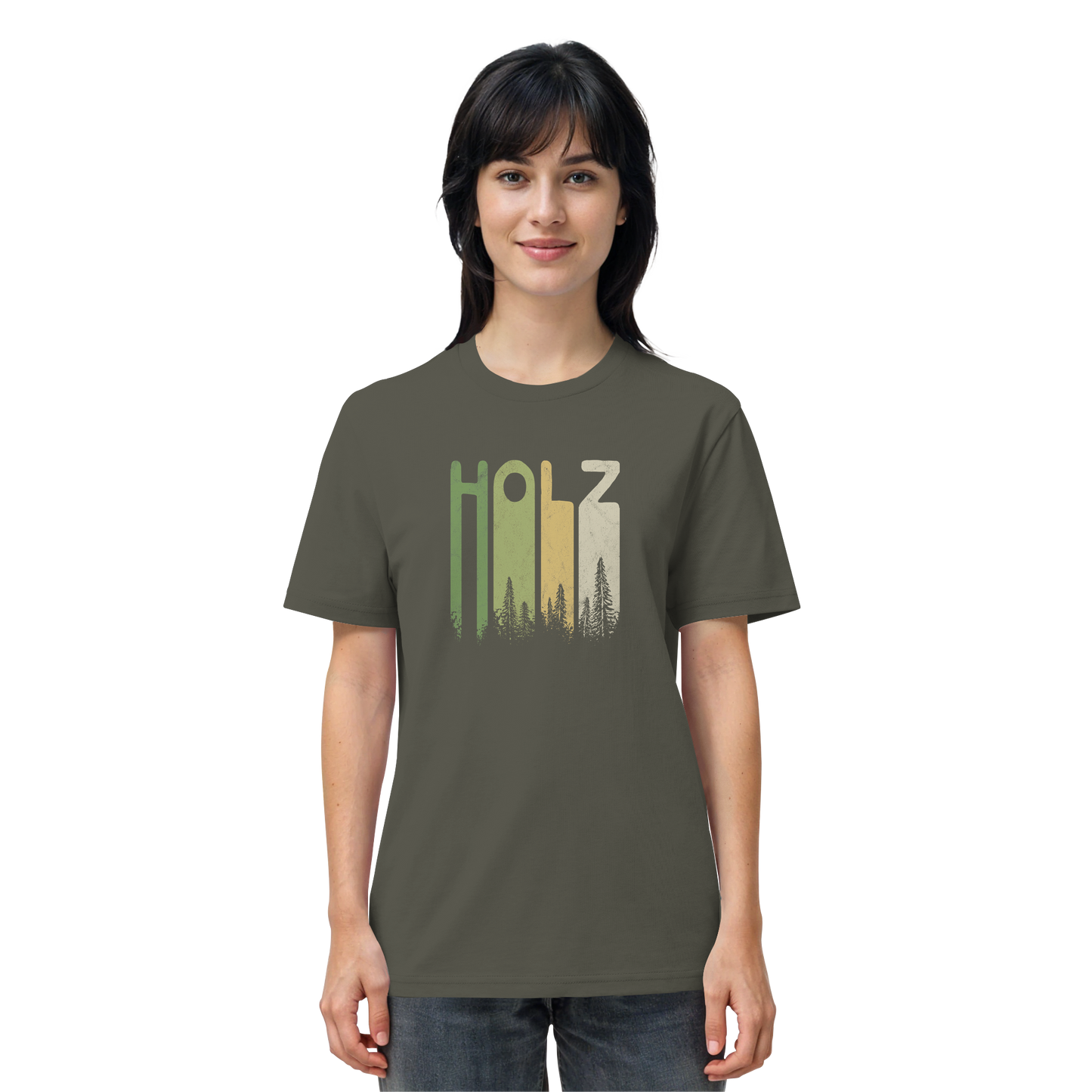 Holz Retro Wald Schriftzug - Organic Shirt