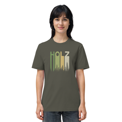 Holz Retro Wald Schriftzug - Organic Shirt