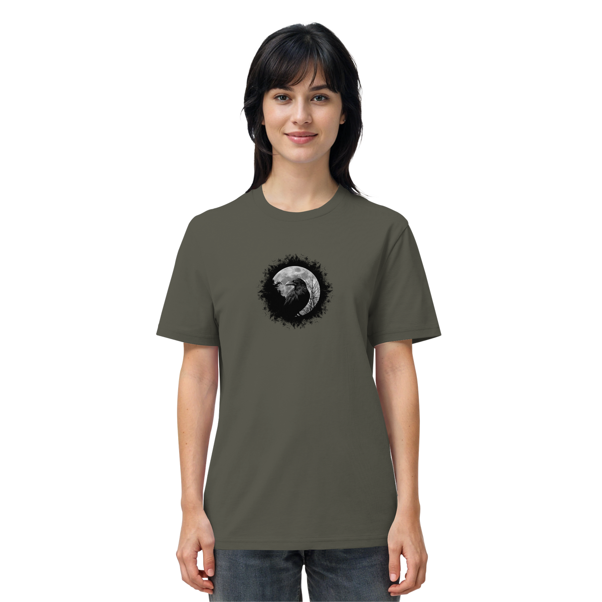 Schwarzer Rabe bei Vollmond  - Organic Shirt
