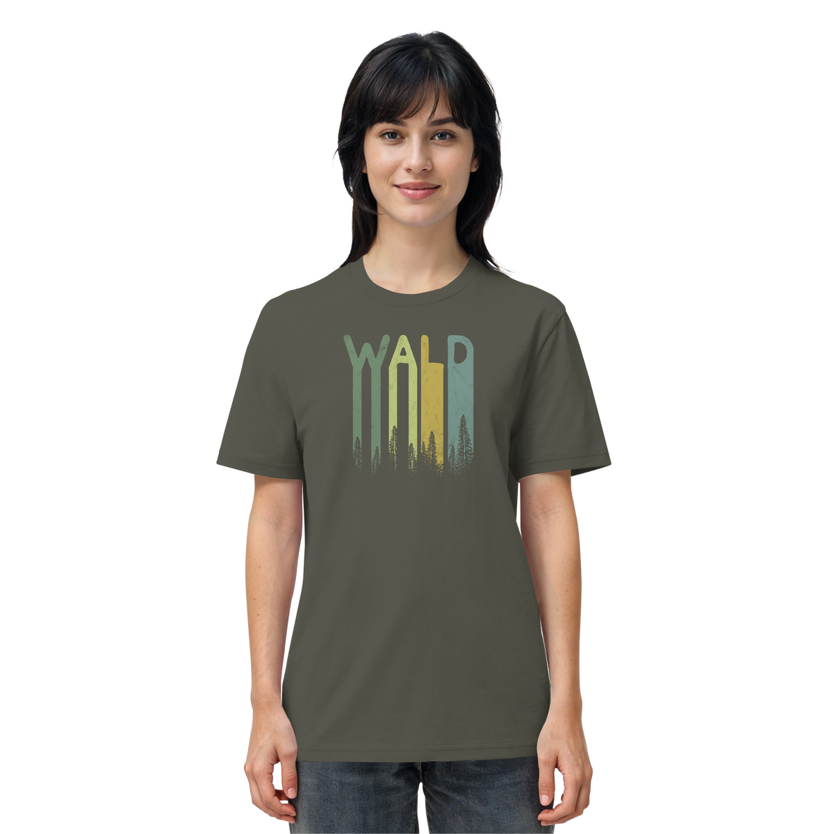 Wald Retro Forst Schriftzug - Organic Shirt
