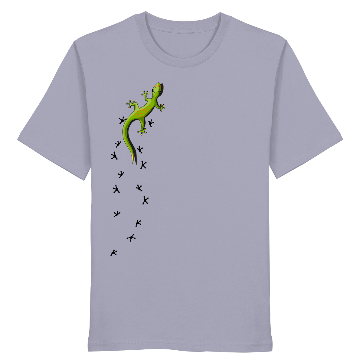 Kletternder Gecko mit Spuren - Organic Shirt
