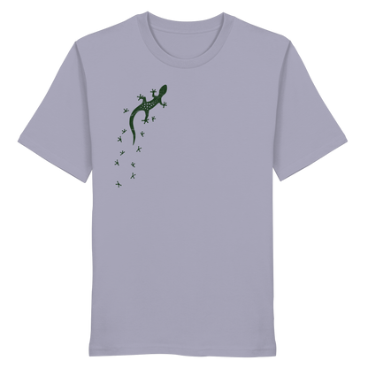 Gecko Eidechse Silhouette dunkel - Organic Shirt