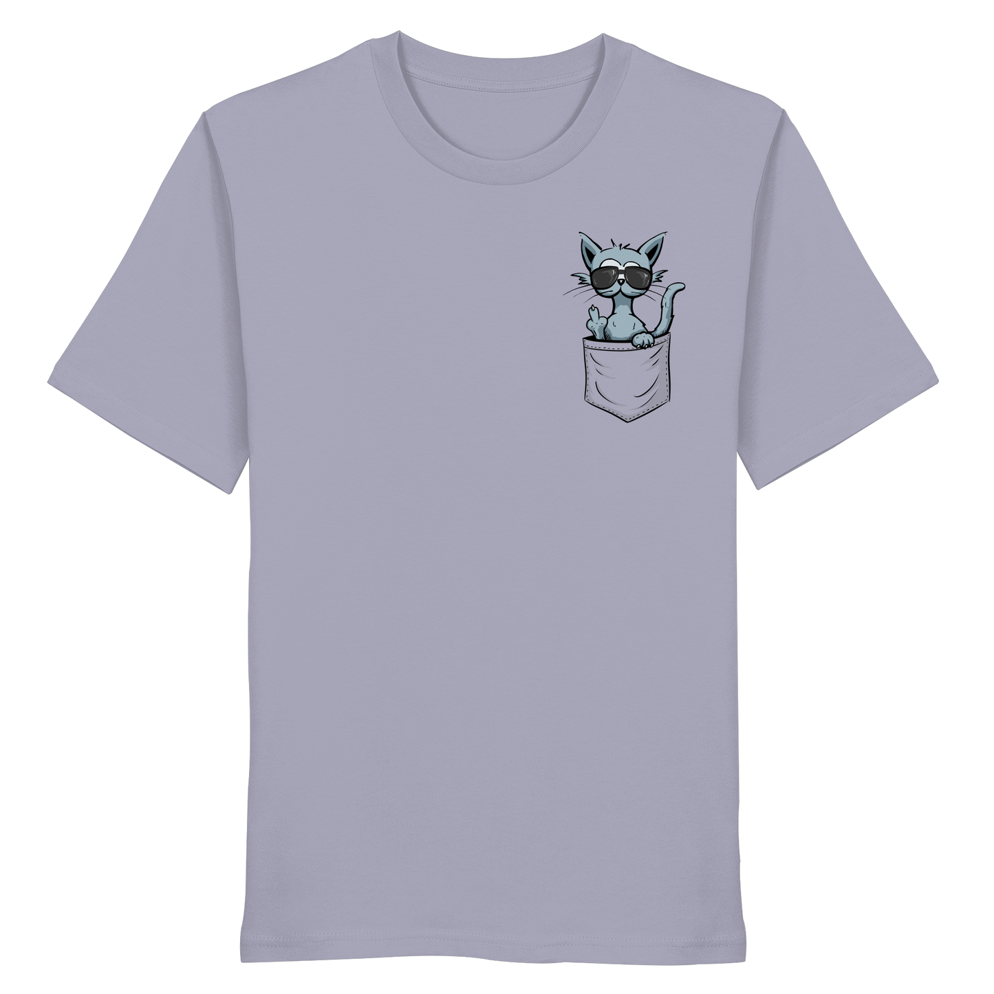 "Fuck Off" Mittelfinger Katze in der Tasche - Organic Shirt
