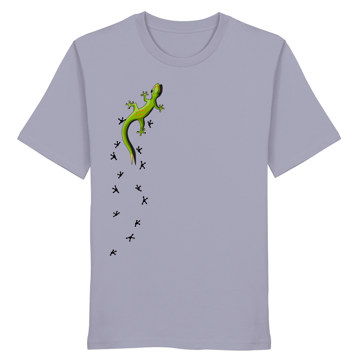 Kletternder Gecko mit Spuren - Organic Shirt