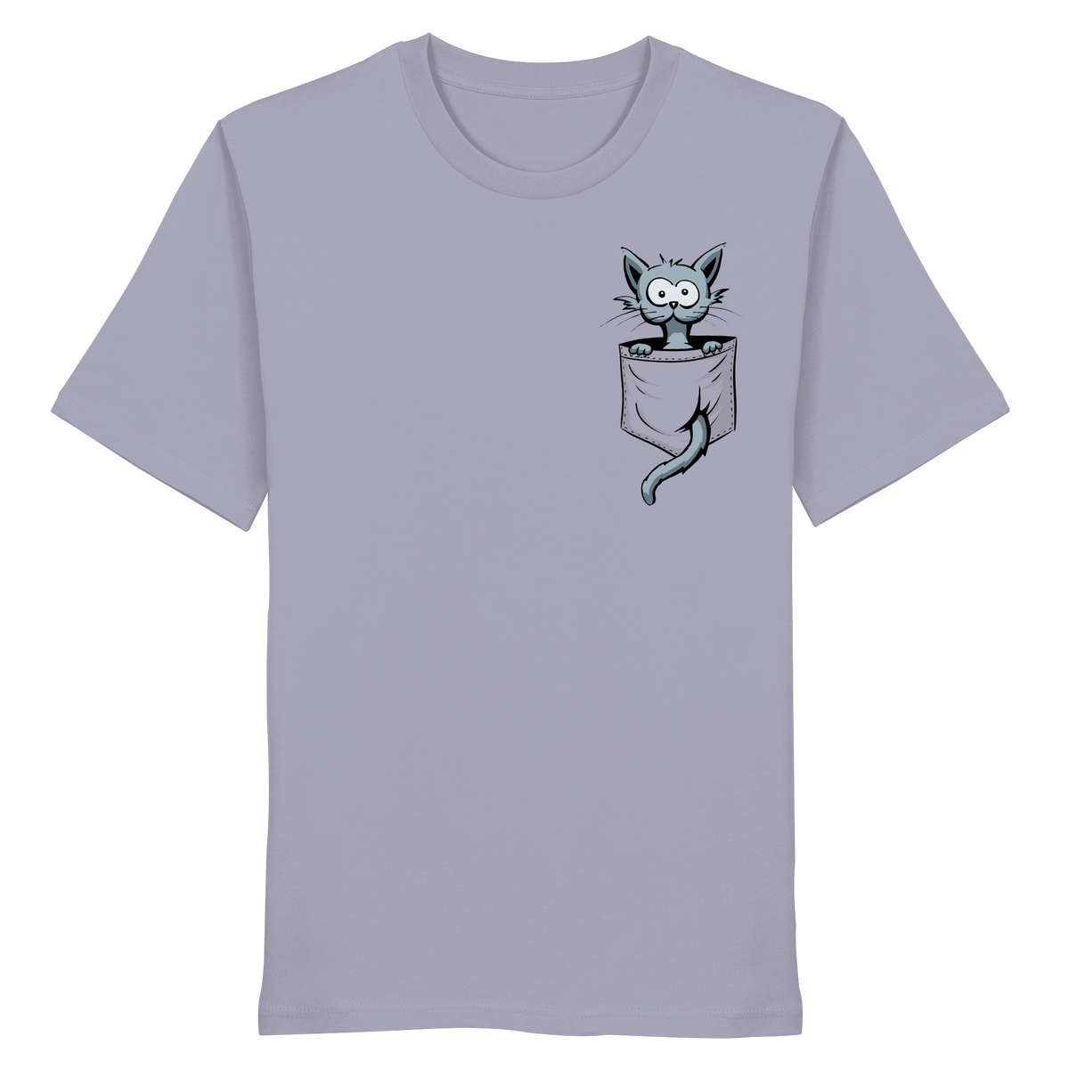 Verrückte Katze in Deiner Brust-Tasche - Organic Shirt