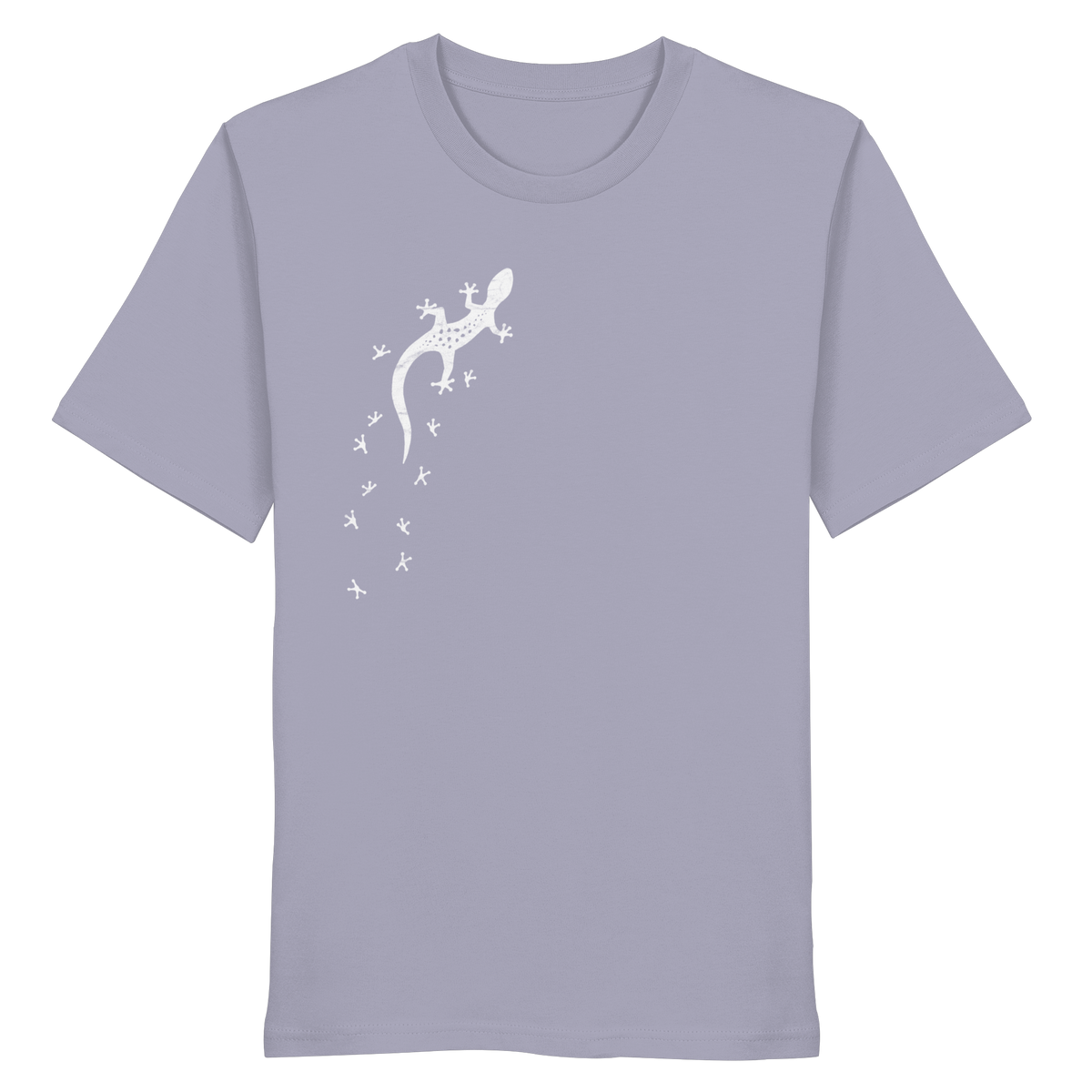 Gecko Eidechse Silhouette hell - Organic Shirt