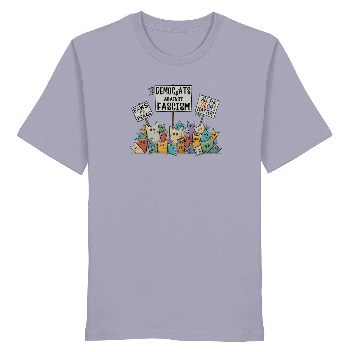 Demo-Katzen gegen Faschismus und für Vielfalt - Organic Shirt