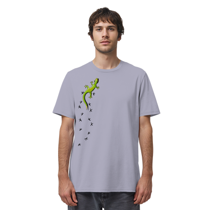 Kletternder Gecko mit Spuren - Organic Shirt