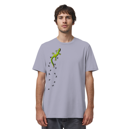 Kletternder Gecko mit Spuren - Organic Shirt