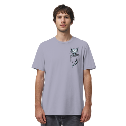 Verrückte Katze in Deiner Brust-Tasche - Organic Shirt