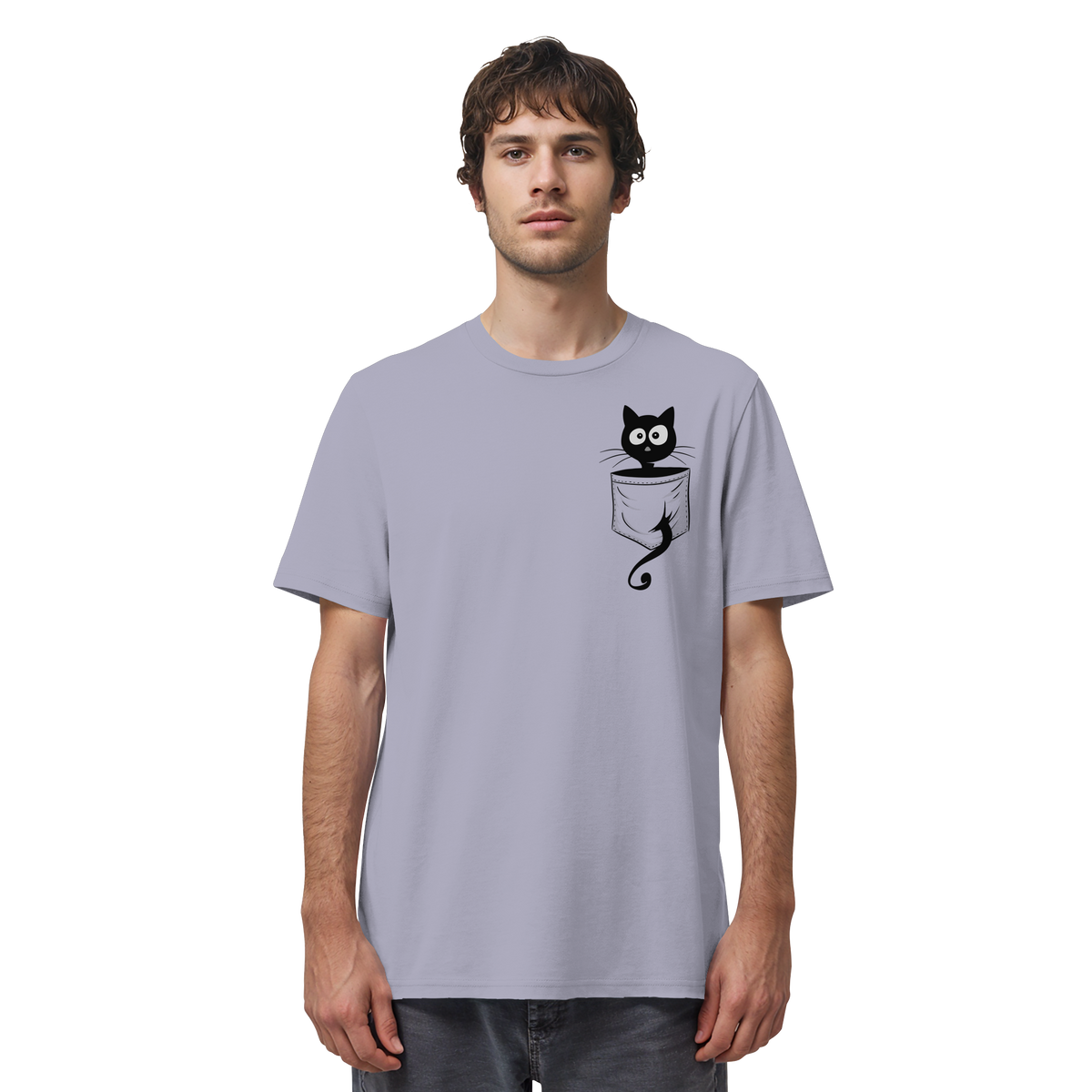 Schwarze Katze in der Tasche - Organic Shirt