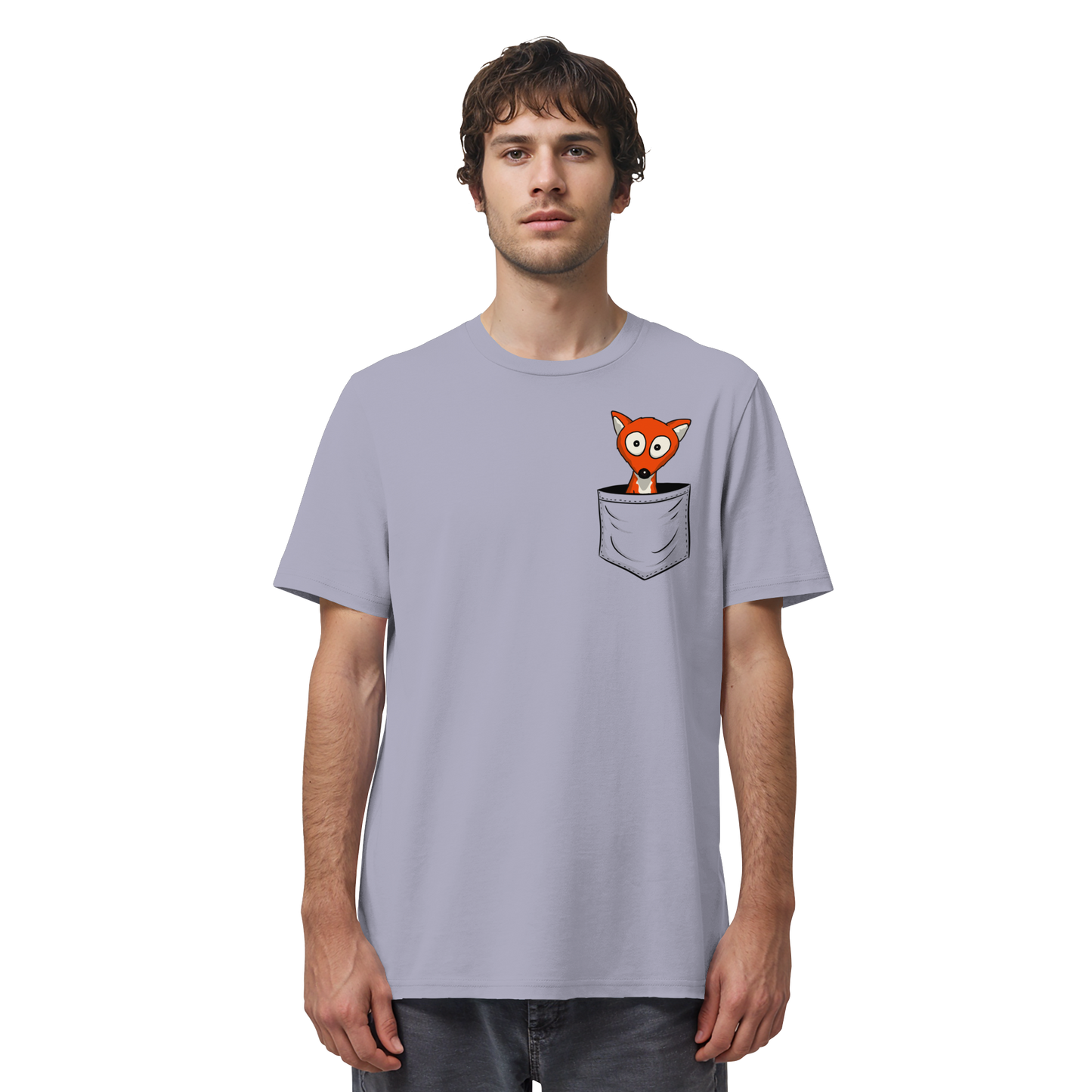 Fuchs in der Brusttasche | Taschen-Fuchs - Organic Shirt
