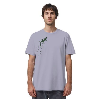 Gecko Eidechse Silhouette dunkel - Organic Shirt