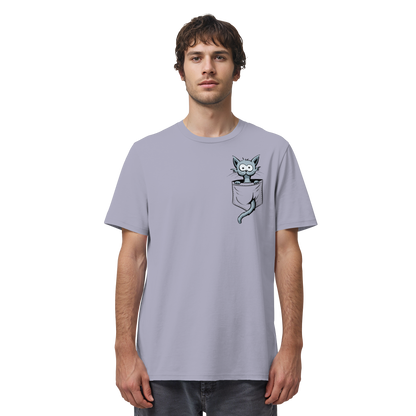 Verrückte Katze in Deiner Brust-Tasche - Organic Shirt