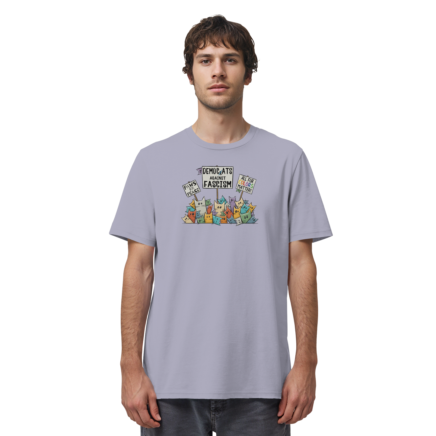 Demo-Katzen gegen Faschismus und für Vielfalt - Organic Shirt