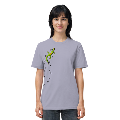 Kletternder Gecko mit Spuren - Organic Shirt