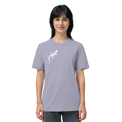 Gecko Eidechse Silhouette hell - Organic Shirt