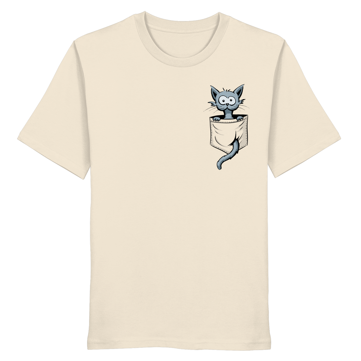 Verrückte Katze in Deiner Brust-Tasche - Organic Shirt