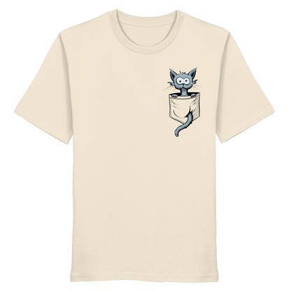 Verrückte Katze in Deiner Brust-Tasche - Organic Shirt