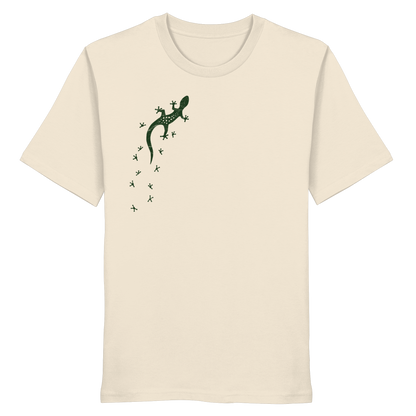 Gecko Eidechse Silhouette dunkel - Organic Shirt
