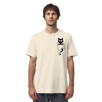 Schwarze Katze in der Tasche - Organic Shirt