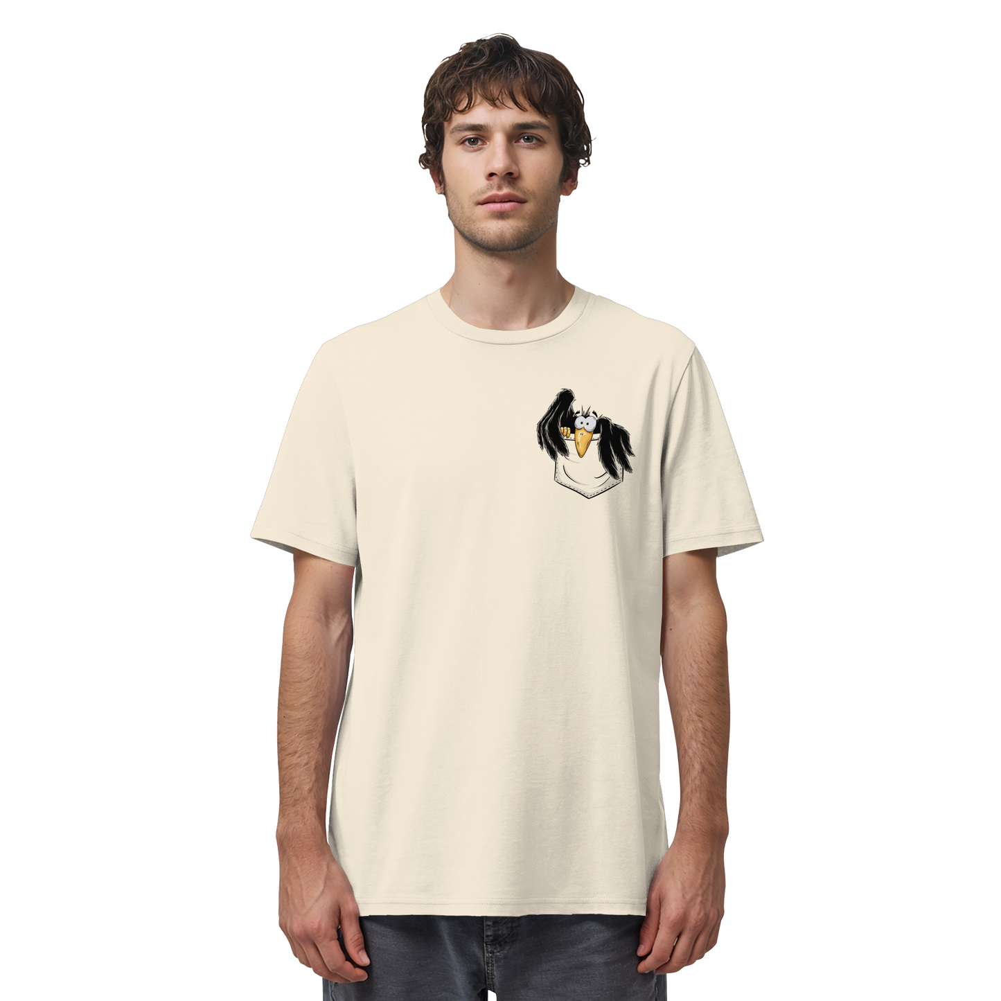 Kleiner Rabe | schwarze Krähe In Tasche - Organic Shirt