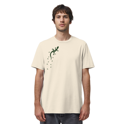 Gecko Eidechse Silhouette dunkel - Organic Shirt
