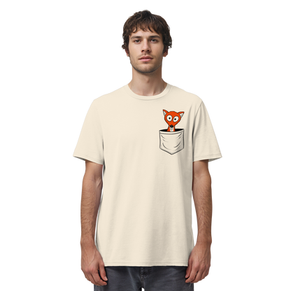 Fuchs in der Brusttasche | Taschen-Fuchs - Organic Shirt