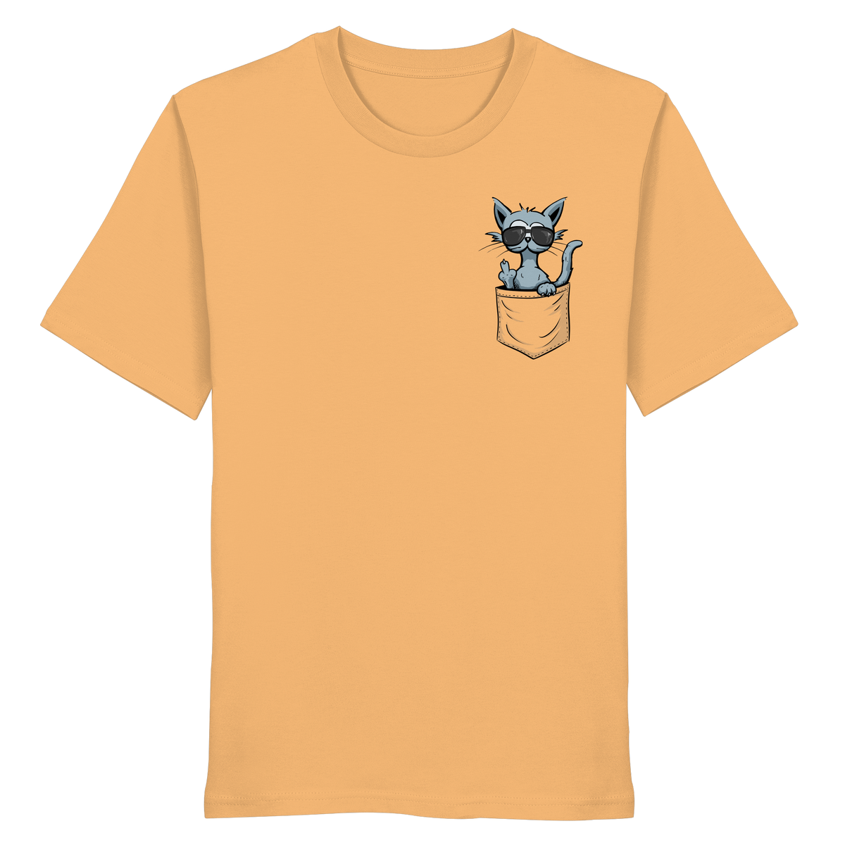 "Fuck Off" Mittelfinger Katze in der Tasche - Organic Shirt