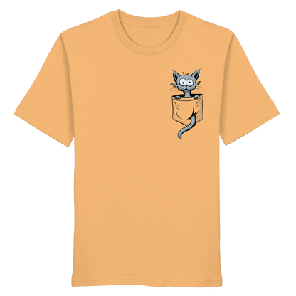 Verrückte Katze in Deiner Brust-Tasche - Organic Shirt