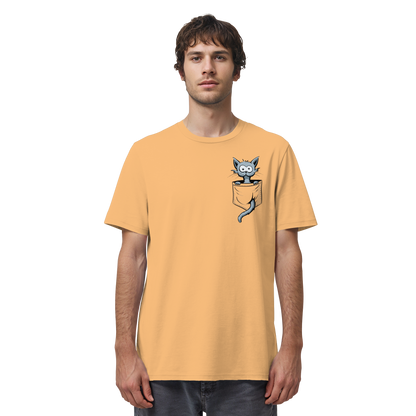 Verrückte Katze in Deiner Brust-Tasche - Organic Shirt