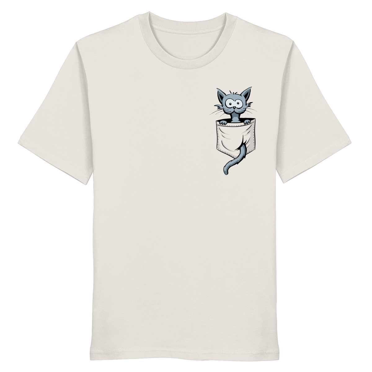 Verrückte Katze in Deiner Brust-Tasche - Organic Shirt