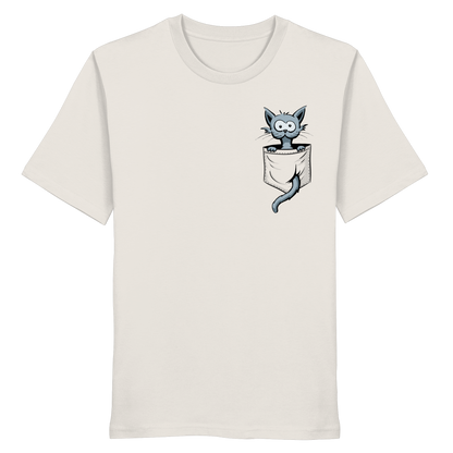 Verrückte Katze in Deiner Brust-Tasche - Organic Shirt