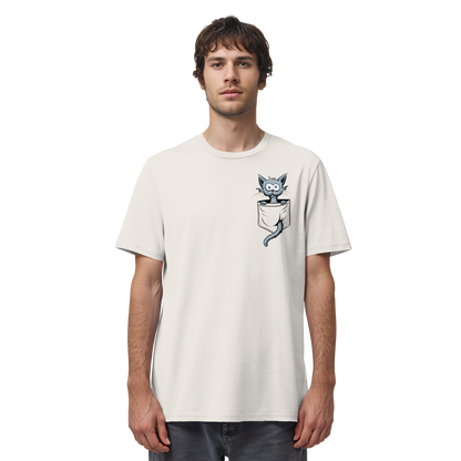 Verrückte Katze in Deiner Brust-Tasche - Organic Shirt