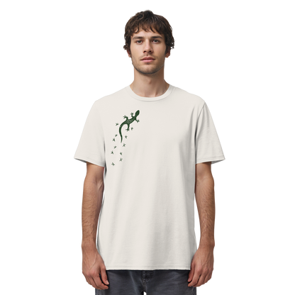 Gecko Eidechse Silhouette dunkel - Organic Shirt