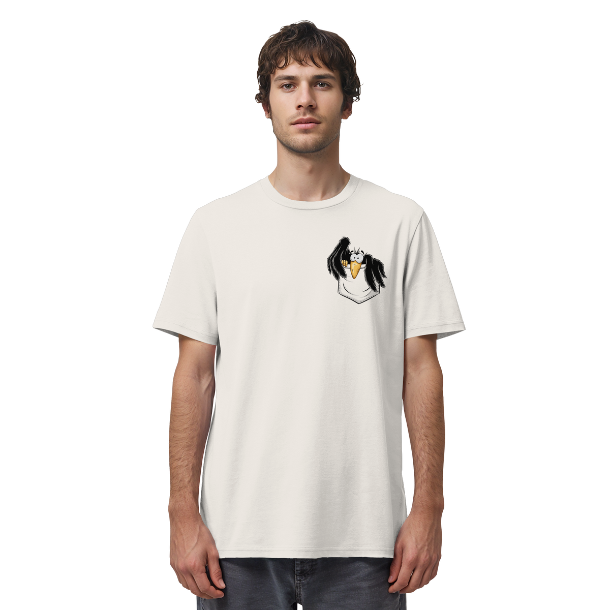 Kleiner Rabe | schwarze Krähe In Tasche - Organic Shirt