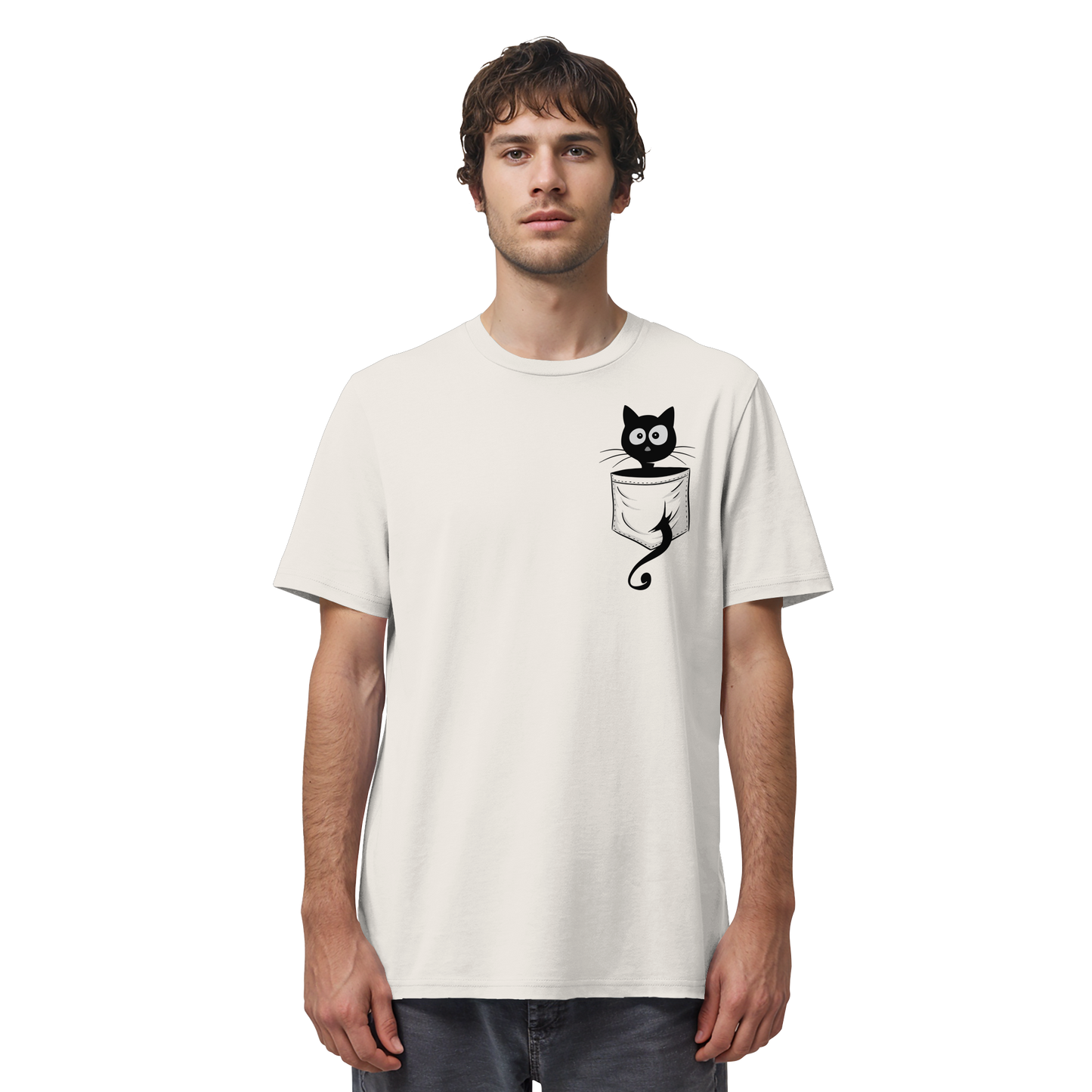 Schwarze Katze in der Tasche - Organic Shirt