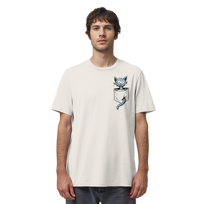 Verrückte Katze in Deiner Brust-Tasche - Organic Shirt