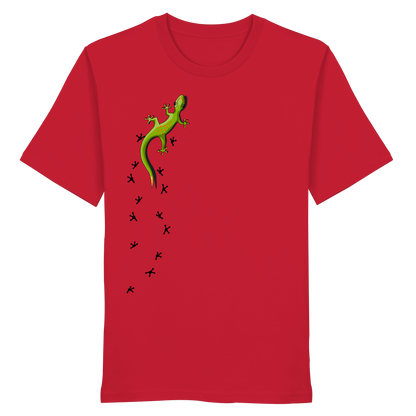 Kletternder Gecko mit Spuren - Organic Shirt