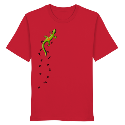 Kletternder Gecko mit Spuren - Organic Shirt