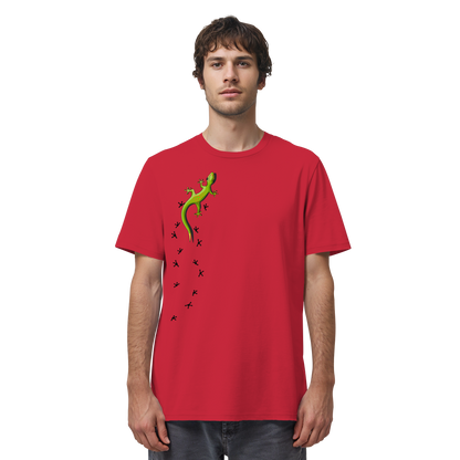 Kletternder Gecko mit Spuren - Organic Shirt