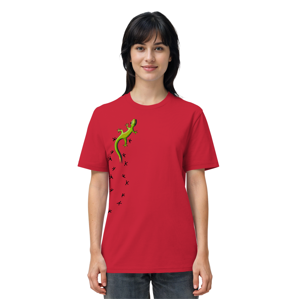 Kletternder Gecko mit Spuren - Organic Shirt