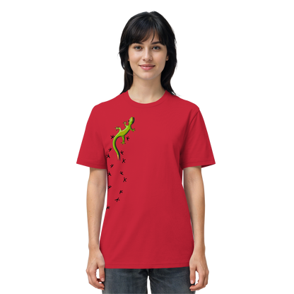 Kletternder Gecko mit Spuren - Organic Shirt