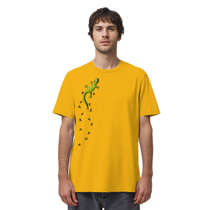Kletternder Gecko mit Spuren - Organic Shirt