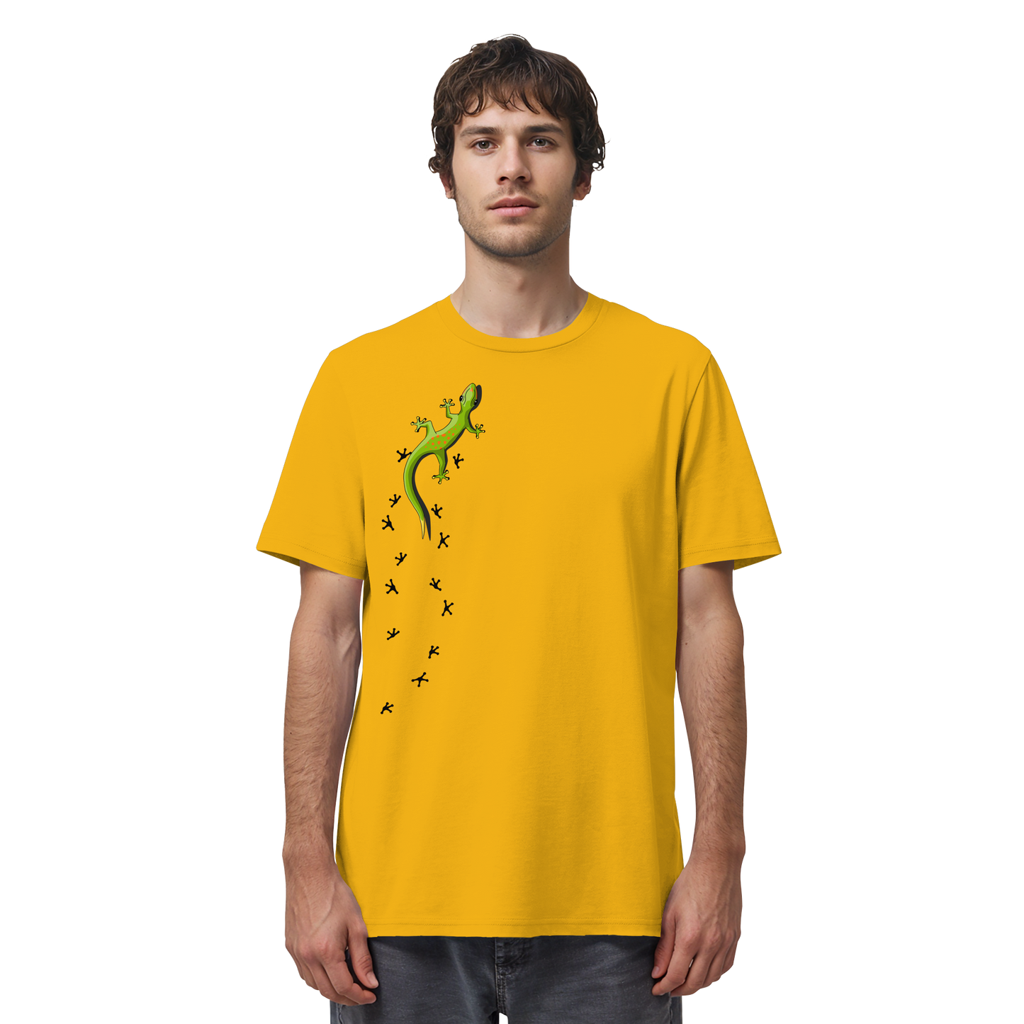 Kletternder Gecko mit Spuren - Organic Shirt