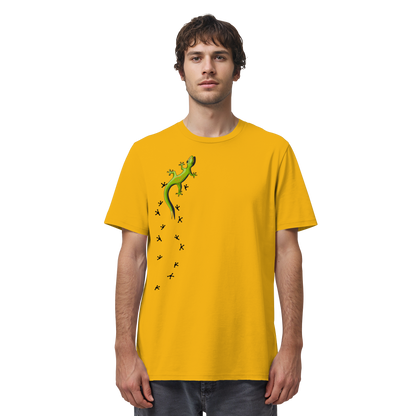 Kletternder Gecko mit Spuren - Organic Shirt