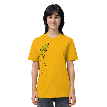 Kletternder Gecko mit Spuren - Organic Shirt