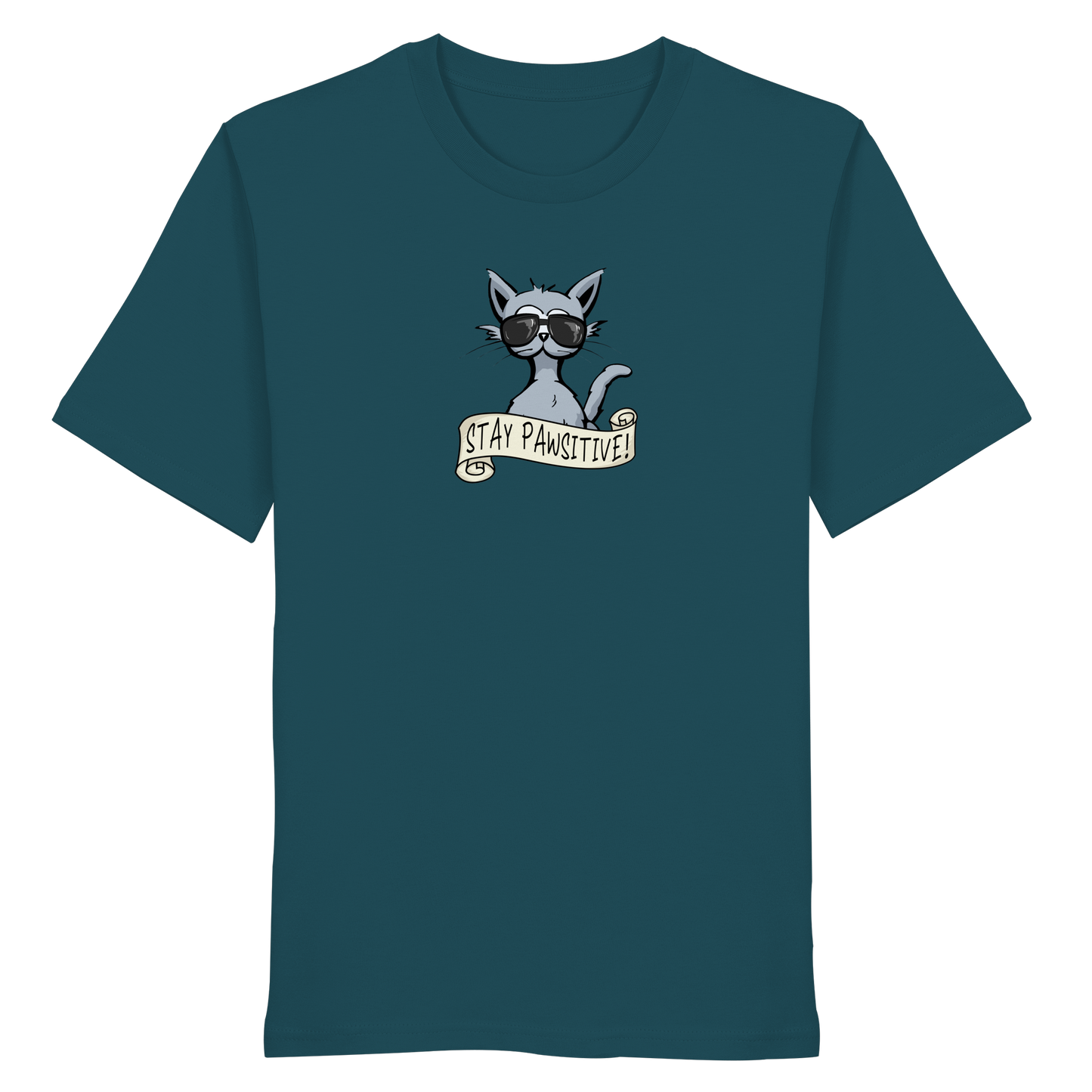Stay Pawsitive Bleib lässig Hipster Katze - Organic Shirt