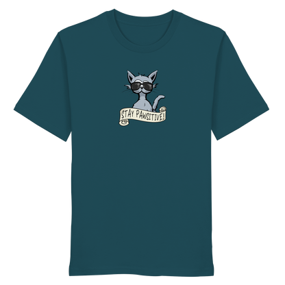 Stay Pawsitive Bleib lässig Hipster Katze - Organic Shirt