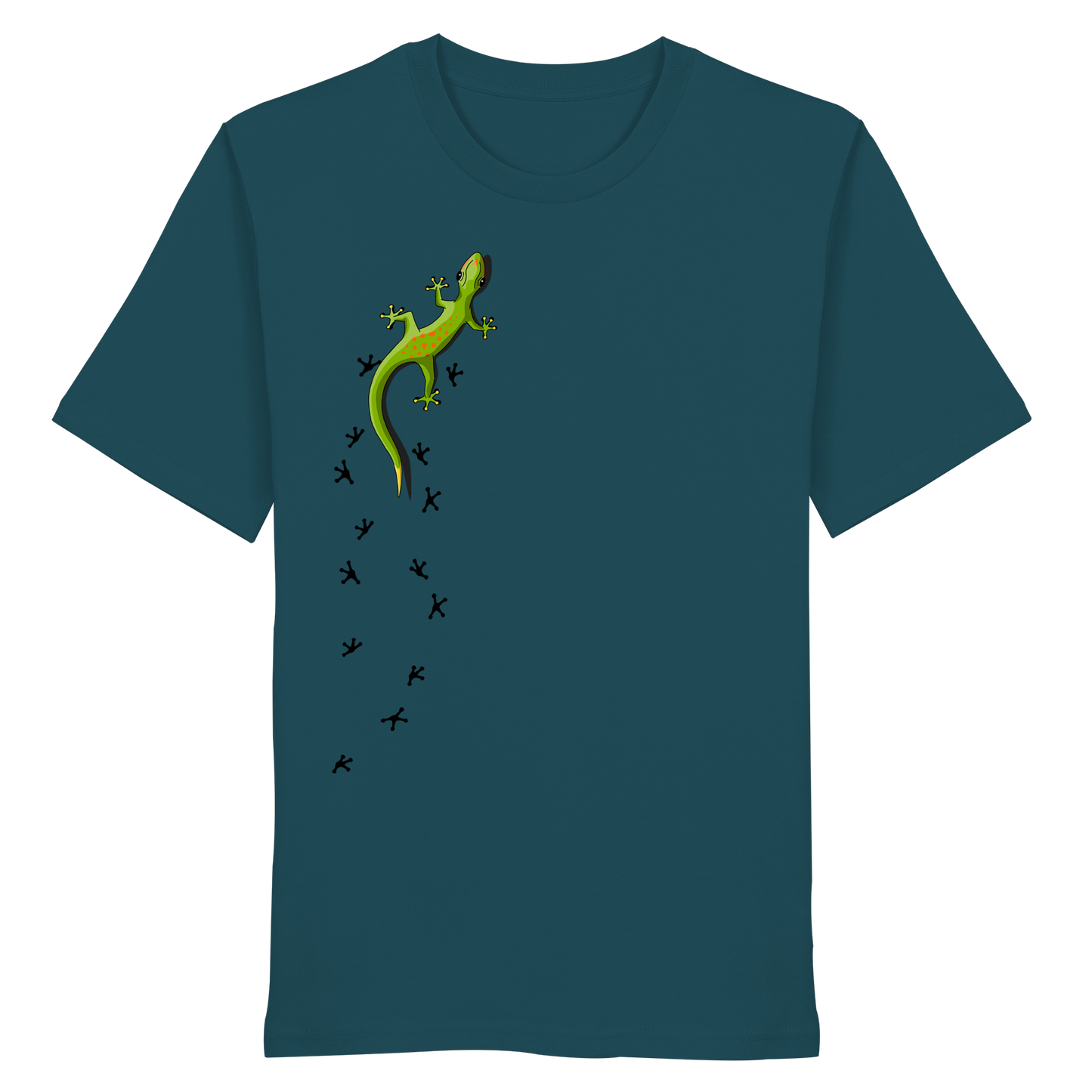 Kletternder Gecko mit Spuren - Organic Shirt